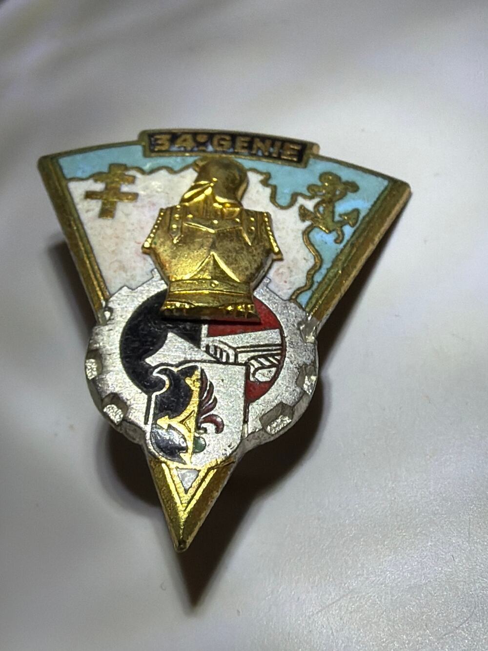 French 34e Genie Regiment DRAGO Paris G2025 Enamel Military Badge Medal France